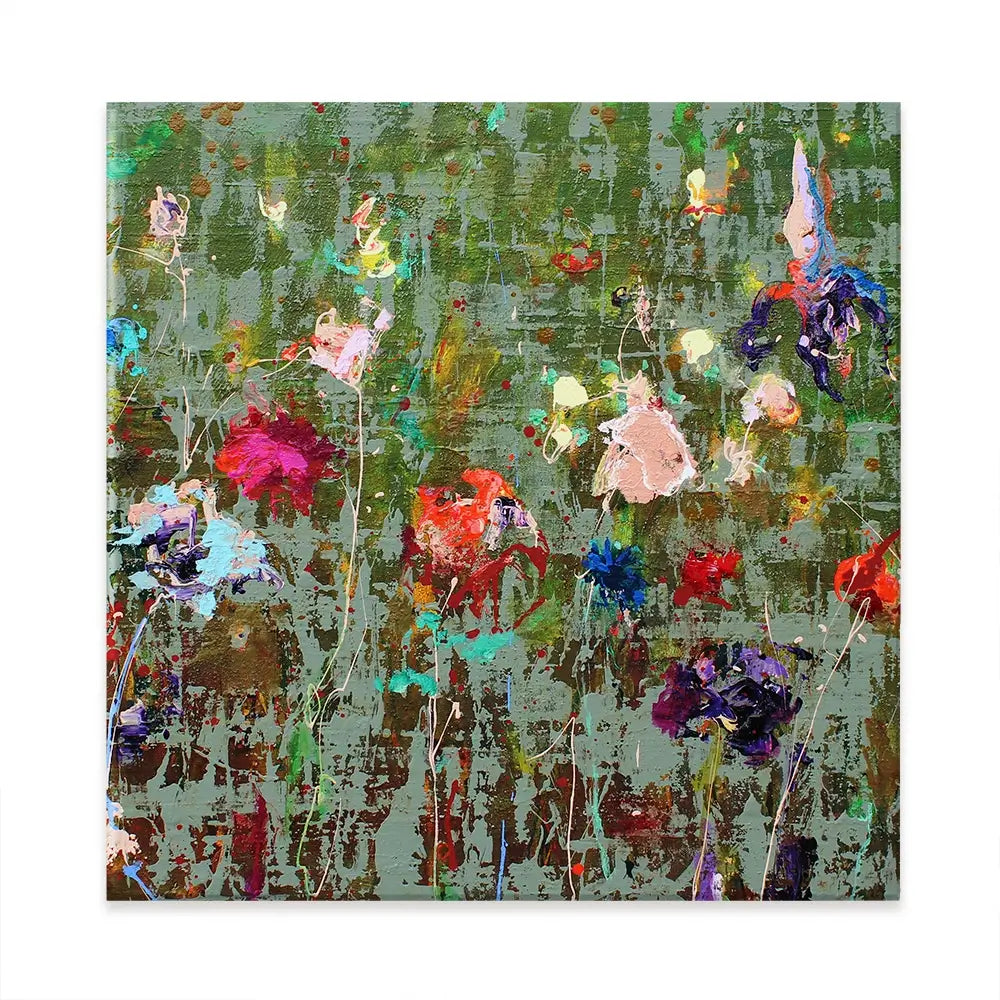 Garden Flowers Square Canvas Print Garden Flowers Square Canvas Print wall art product Studio Paint-Ing