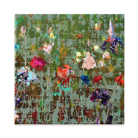 Garden Flowers Square Canvas Print Garden Flowers Square Canvas Print wall art product Studio Paint-Ing