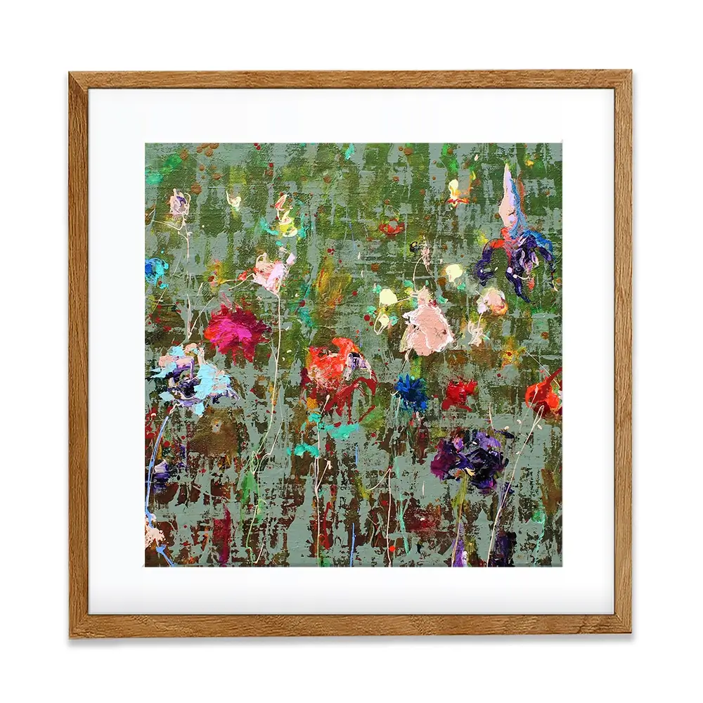 Garden Flowers Square Framed Art Print Garden Flowers Square Framed Art Print wall art product Studio Paint-Ing