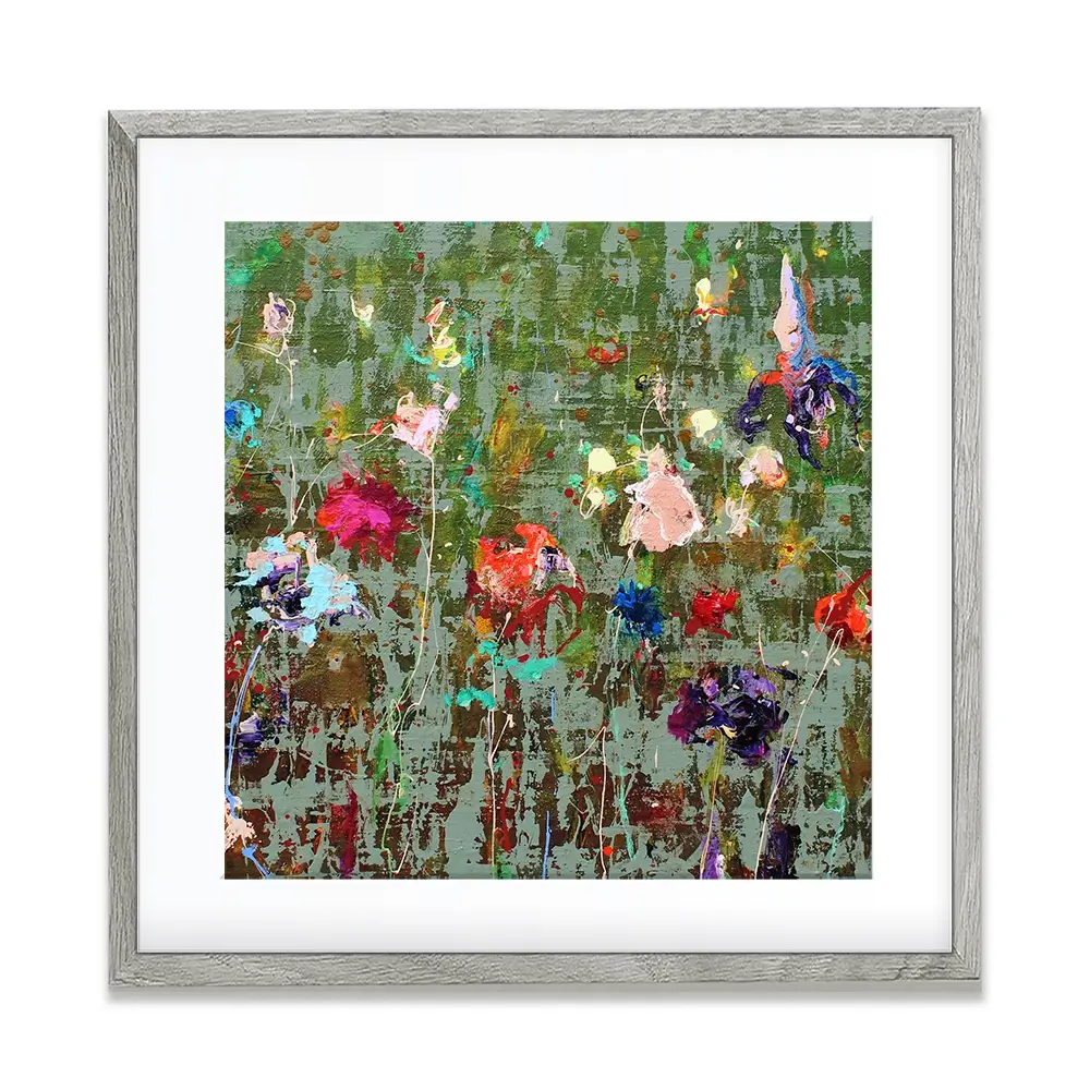 Garden Flowers Square Framed Art Print Garden Flowers Square Framed Art Print wall art product Studio Paint-Ing