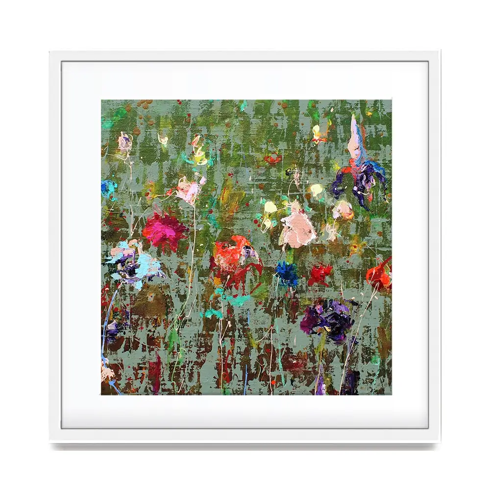 Garden Flowers Square Framed Art Print Garden Flowers Square Framed Art Print wall art product Studio Paint-Ing