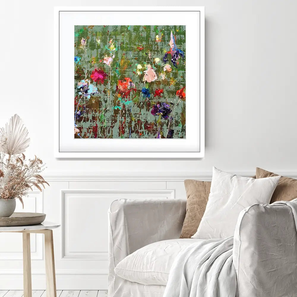 Garden Flowers Square Framed Art Print Garden Flowers Square Framed Art Print wall art product Studio Paint-Ing
