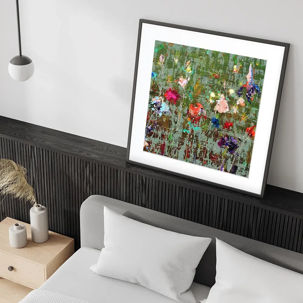Garden Flowers Square Framed Art Print Garden Flowers Square Framed Art Print wall art product Studio Paint-Ing