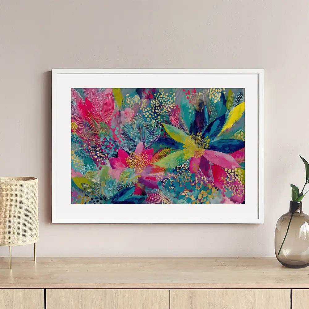 Garden In Colours Framed Art Print Garden In Colours Framed Art Print wall art product Chromatic Storm Studio