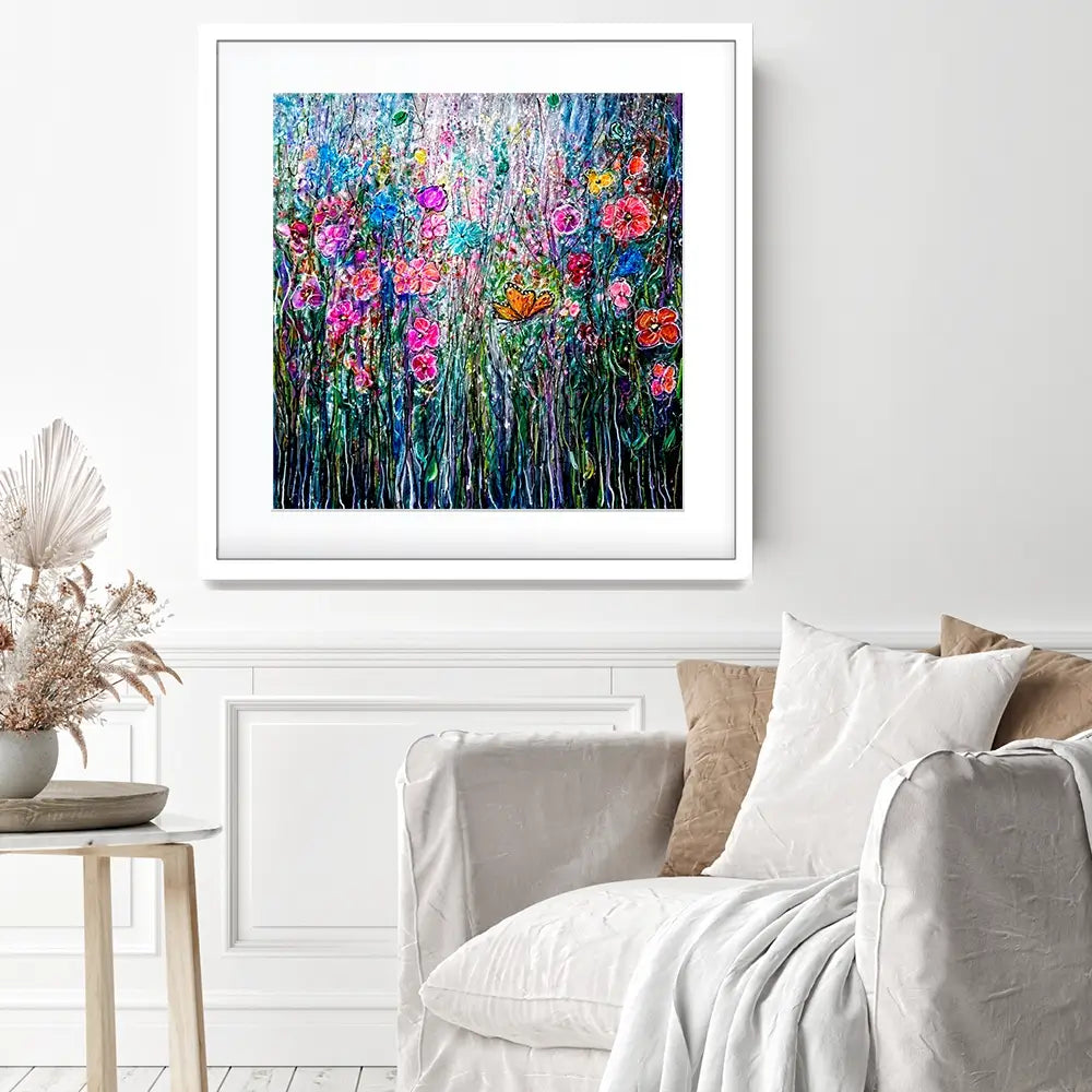 Garden Paradise Square Framed Art Print Garden Paradise Square Framed Art Print wall art product Lena Owens - Independent