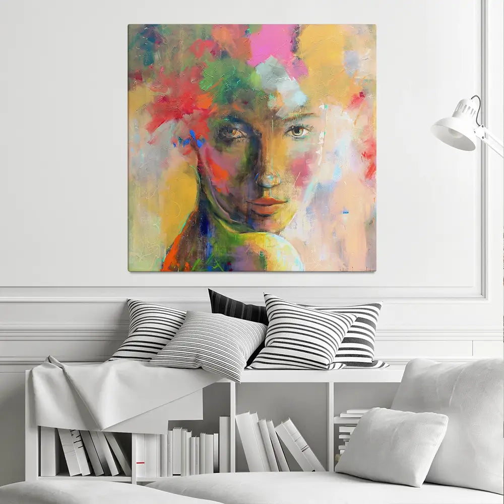 Gaze Square Canvas Print Gaze Square Canvas Print wall art product Studio Paint-Ing