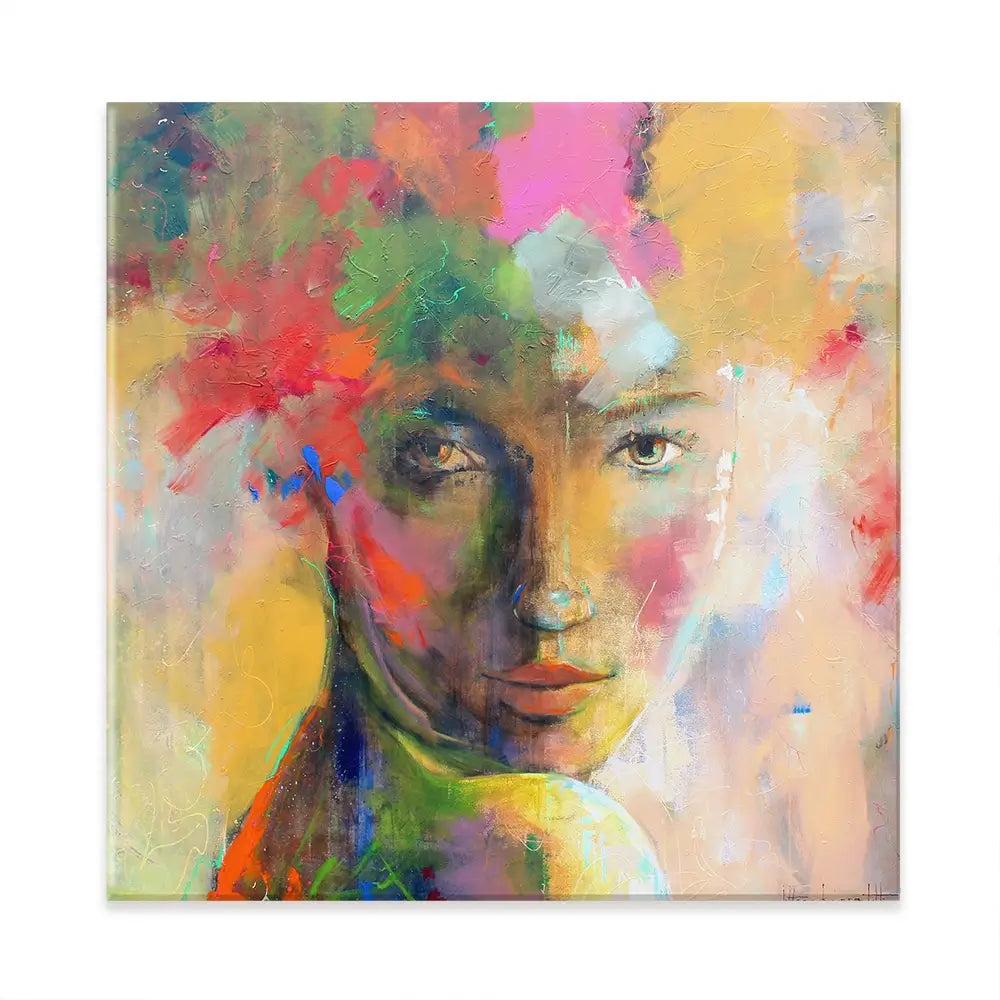 Gaze Square Canvas Print Gaze Square Canvas Print wall art product Studio Paint-Ing