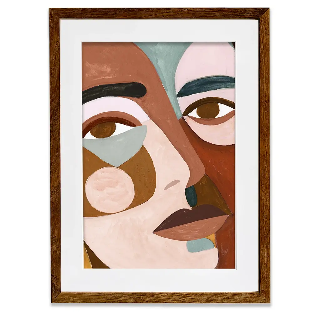 Geo Face Framed Art Print Geo Face Framed Art Print wall art product Victoria Borges