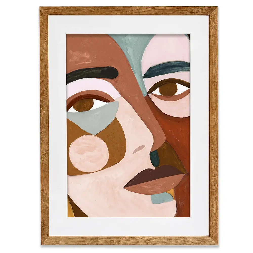 Geo Face Framed Art Print Geo Face Framed Art Print wall art product Victoria Borges