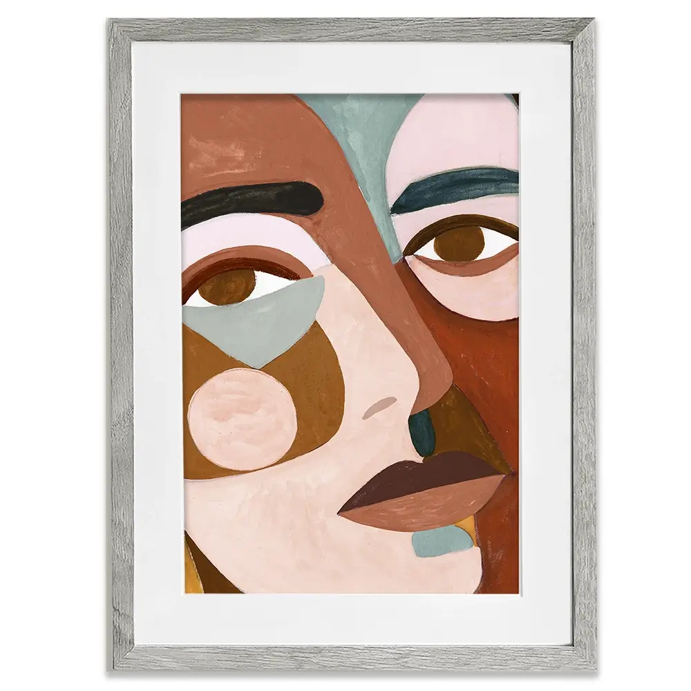 Geo Face Framed Art Print Geo Face Framed Art Print wall art product Victoria Borges