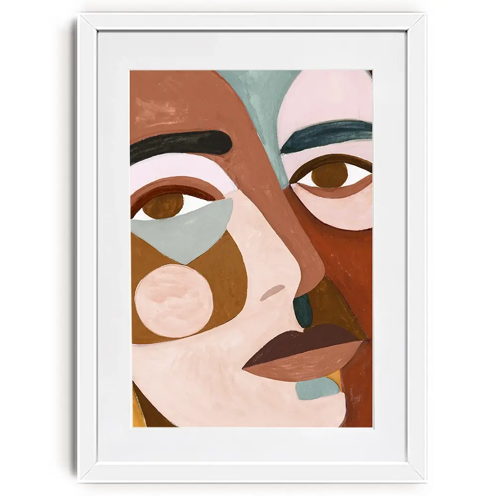 Geo Face Framed Art Print Geo Face Framed Art Print wall art product Victoria Borges