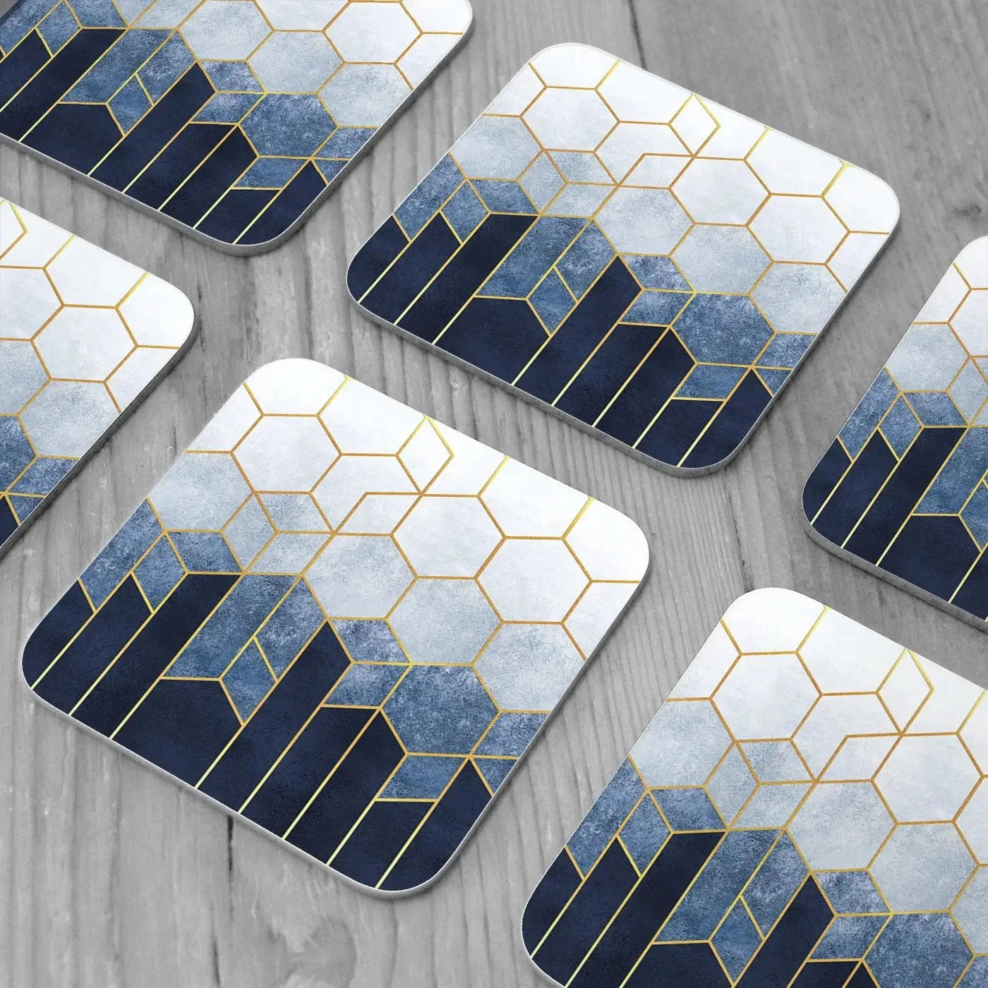 Geometric Hexagons Coaster Set Geometric Hexagons Coaster Set wall art product Katrine_arty / Shutterstock