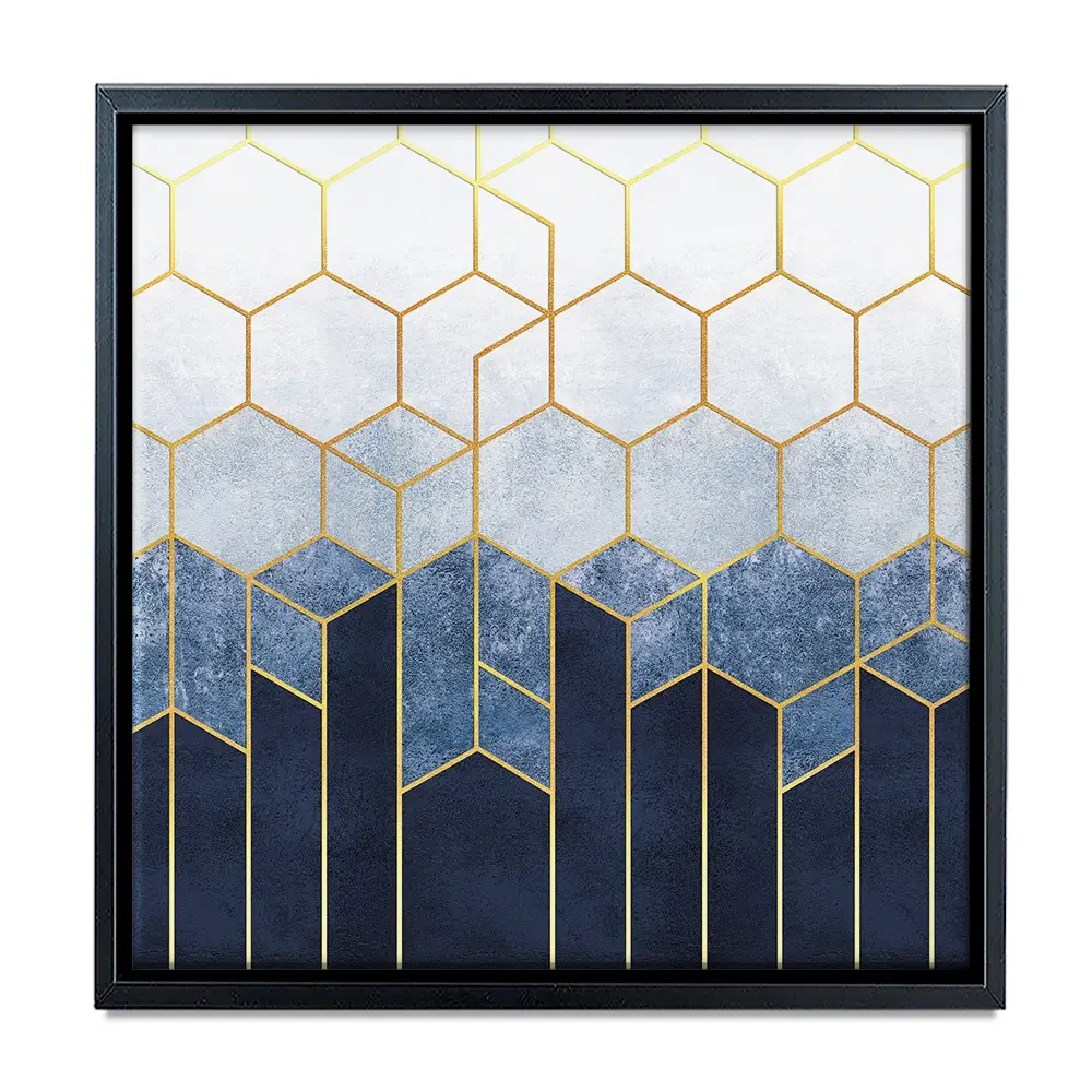 Geometric Hexagons Square Canvas Print Geometric Hexagons Square Canvas Print wall art product Art Print Shop