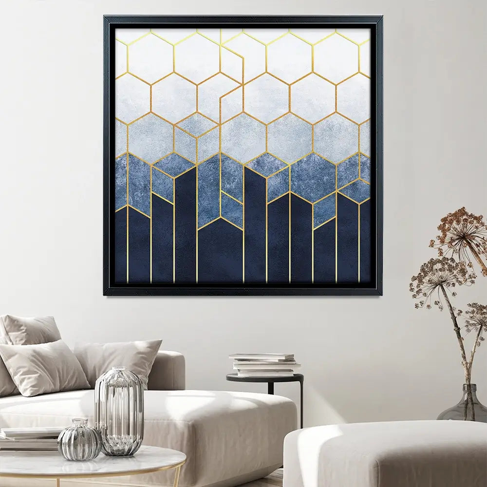 Geometric Hexagons Square Canvas Print Geometric Hexagons Square Canvas Print wall art product Art Print Shop