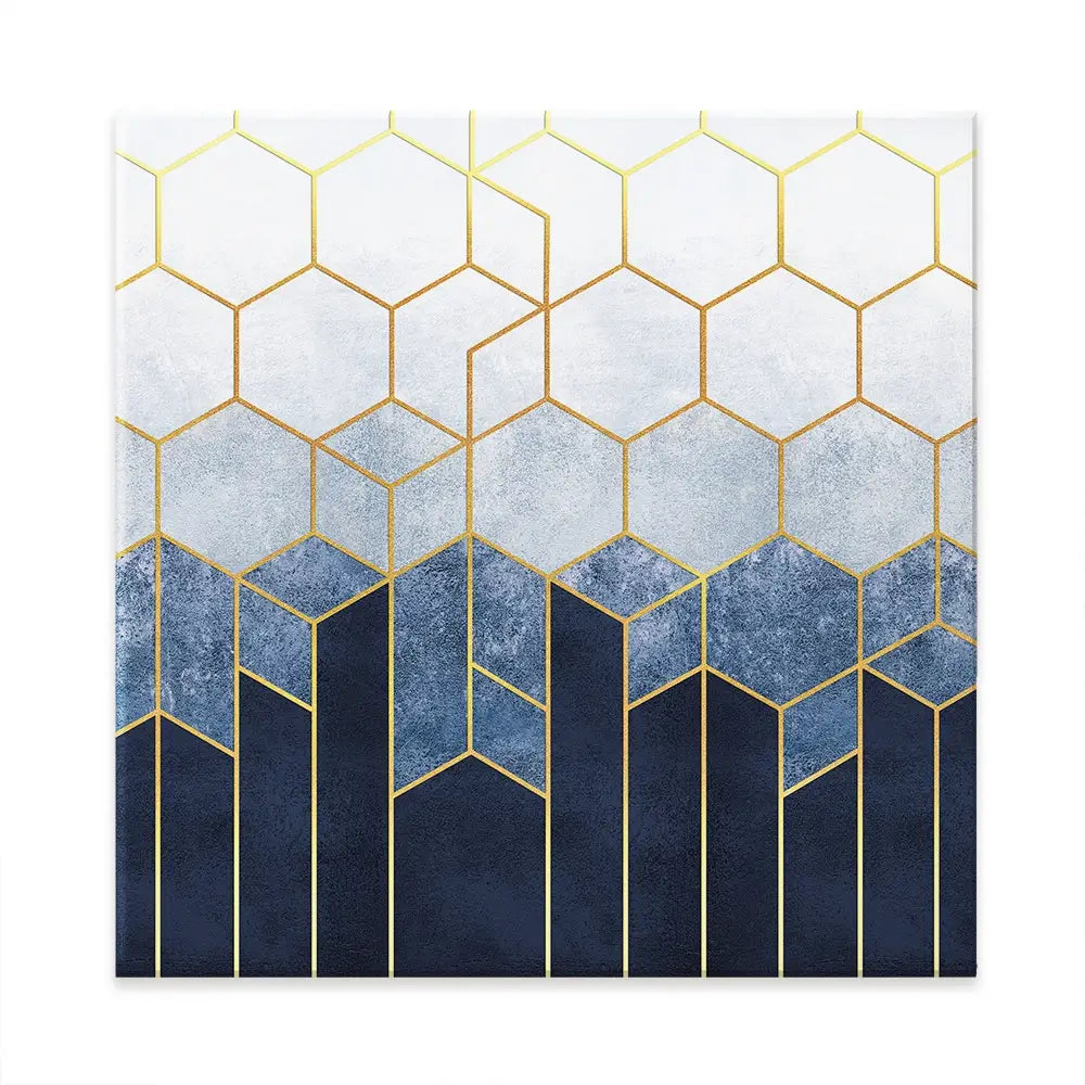 Geometric Hexagons Square Canvas Print Geometric Hexagons Square Canvas Print wall art product Art Print Shop