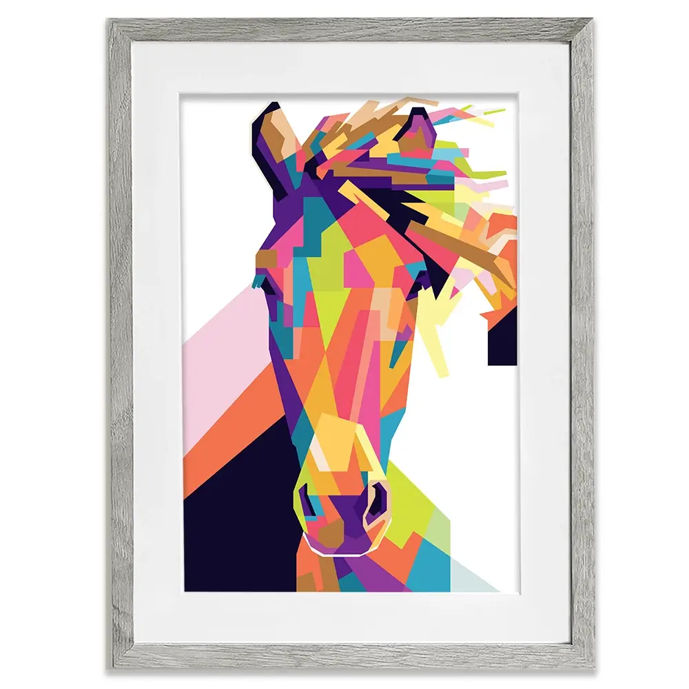Geometric Pop Art Horse Framed Art Print Geometric Pop Art Horse Framed Art Print wall art product noeeerr / Shutterstock