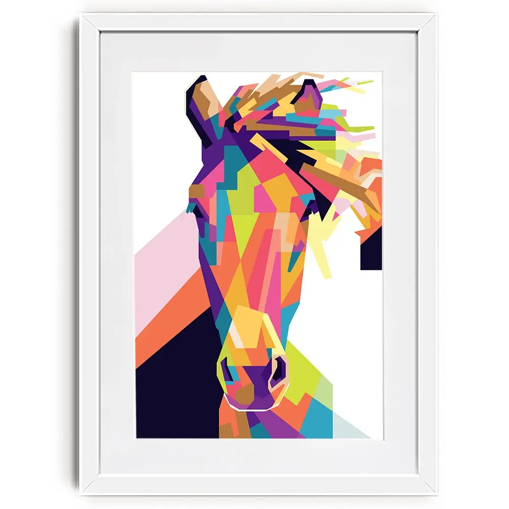 Geometric Pop Art Horse Framed Art Print Geometric Pop Art Horse Framed Art Print wall art product noeeerr / Shutterstock