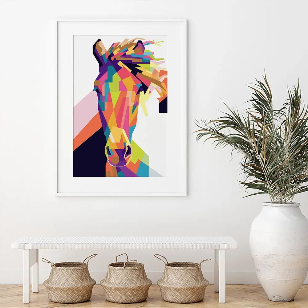 Geometric Pop Art Horse Framed Art Print Geometric Pop Art Horse Framed Art Print wall art product noeeerr / Shutterstock