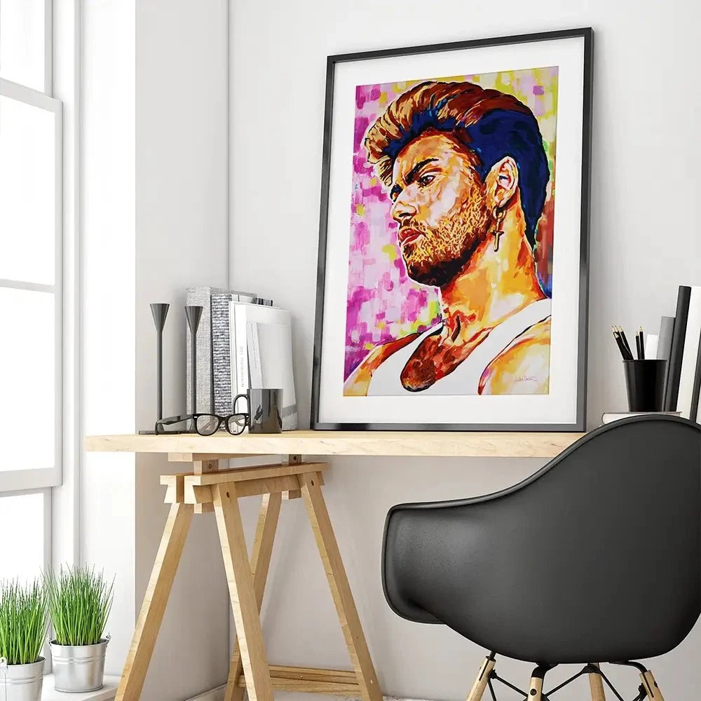 George Michael Framed Art Print George Michael Framed Art Print wall art product Juliet Stockton