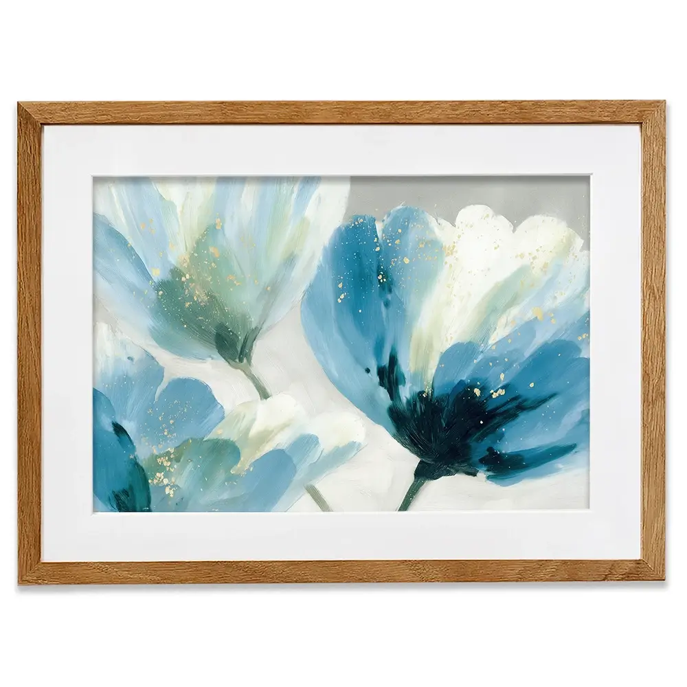 Gilded Anemone Duet Framed Art Print Gilded Anemone Duet Framed Art Print wall art product Chromatic Storm Studio
