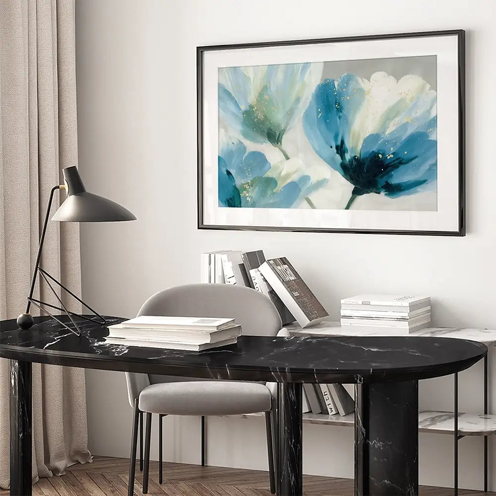 Gilded Anemone Duet Framed Art Print Gilded Anemone Duet Framed Art Print wall art product Chromatic Storm Studio