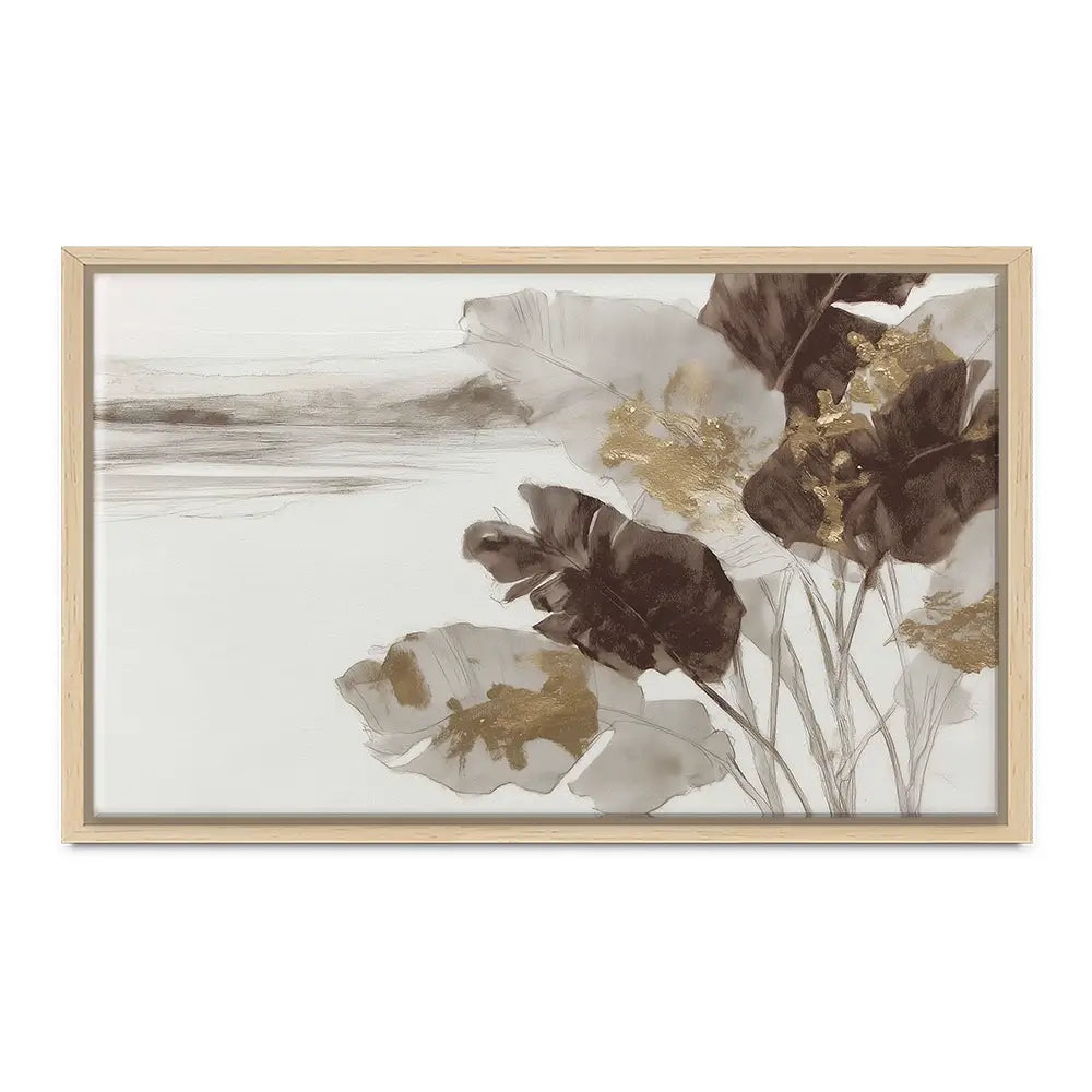 Gilded Banana Leaves Canvas Print Gilded Banana Leaves Canvas Print wall art product Chromatic Storm Studio