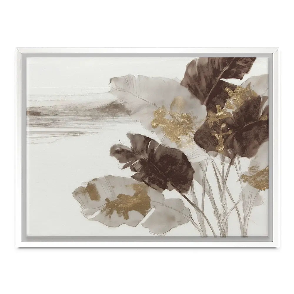 Gilded Banana Leaves Canvas Print Gilded Banana Leaves Canvas Print wall art product Chromatic Storm Studio