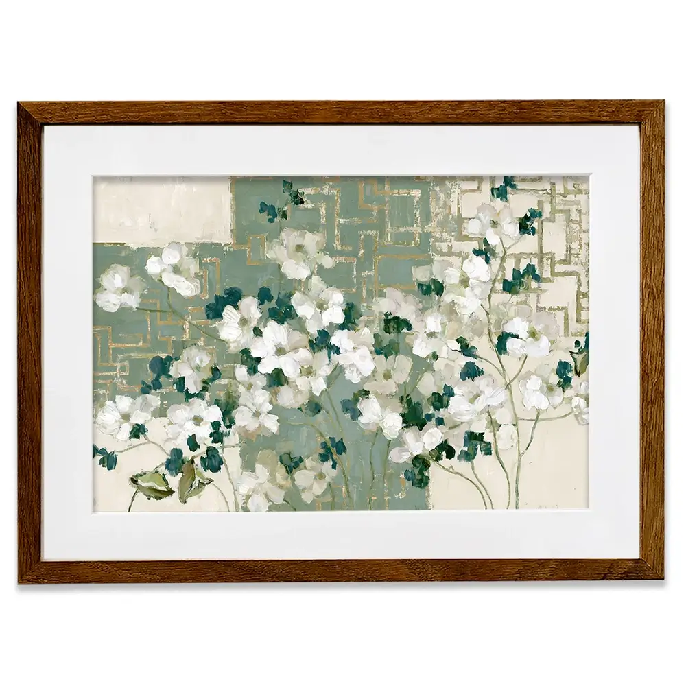 Gilded Maze Blooms Framed Art Print Gilded Maze Blooms Framed Art Print wall art product Chromatic Storm Studio