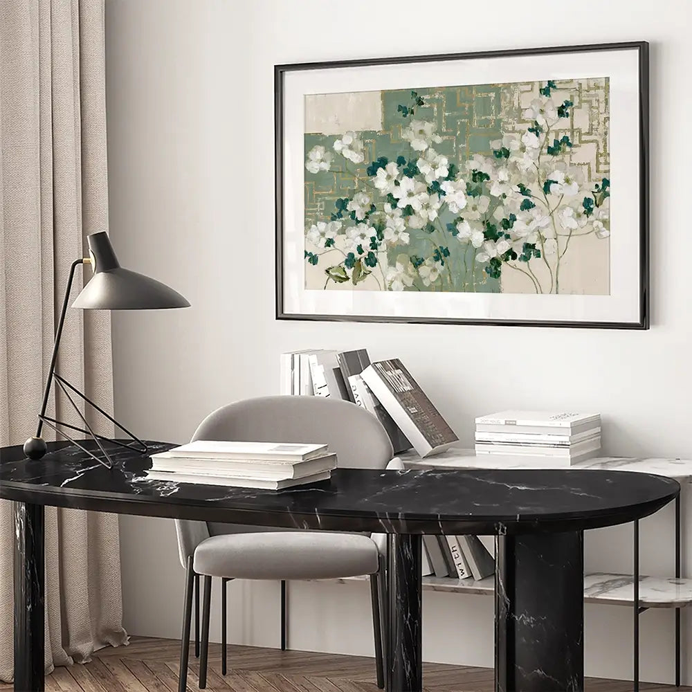 Gilded Maze Blooms Framed Art Print Gilded Maze Blooms Framed Art Print wall art product Chromatic Storm Studio