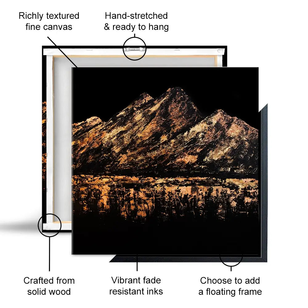 Gilded Peaks Square Canvas Print Gilded Peaks Square Canvas Print wall art product Osnat Tzadok
