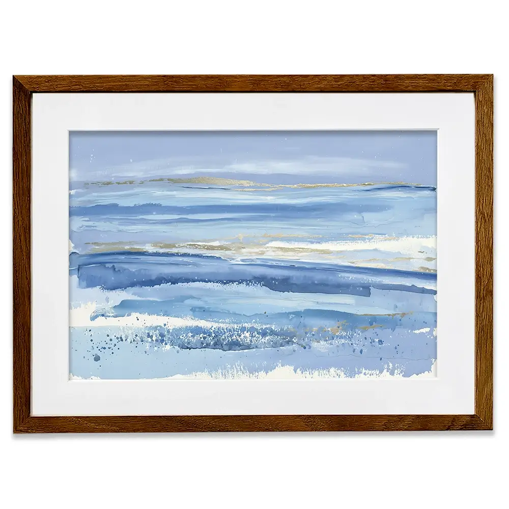 Gilded Sea Horizon Framed Art Print Gilded Sea Horizon Framed Art Print wall art product Chromatic Storm Studio