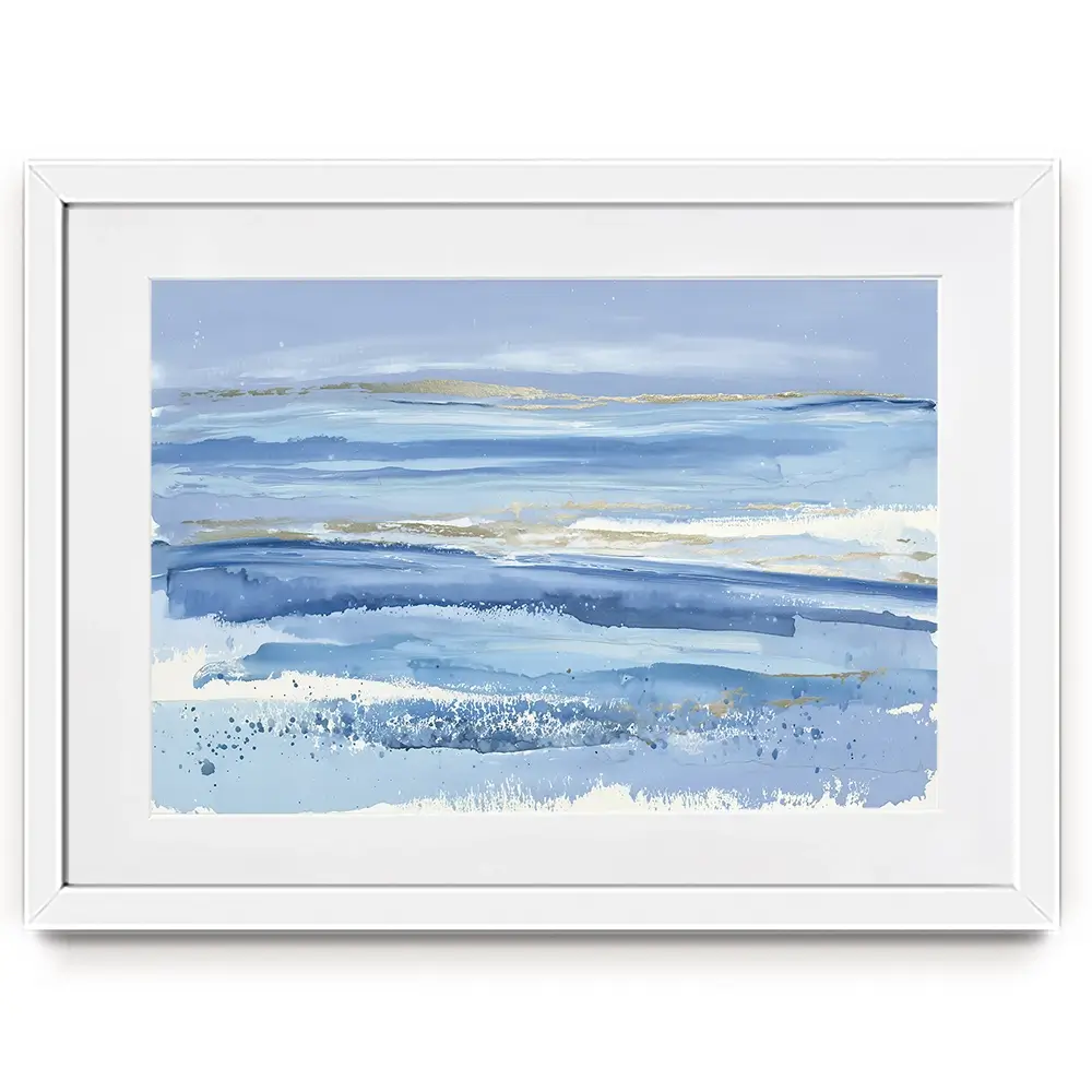 Gilded Sea Horizon Framed Art Print Gilded Sea Horizon Framed Art Print wall art product Chromatic Storm Studio