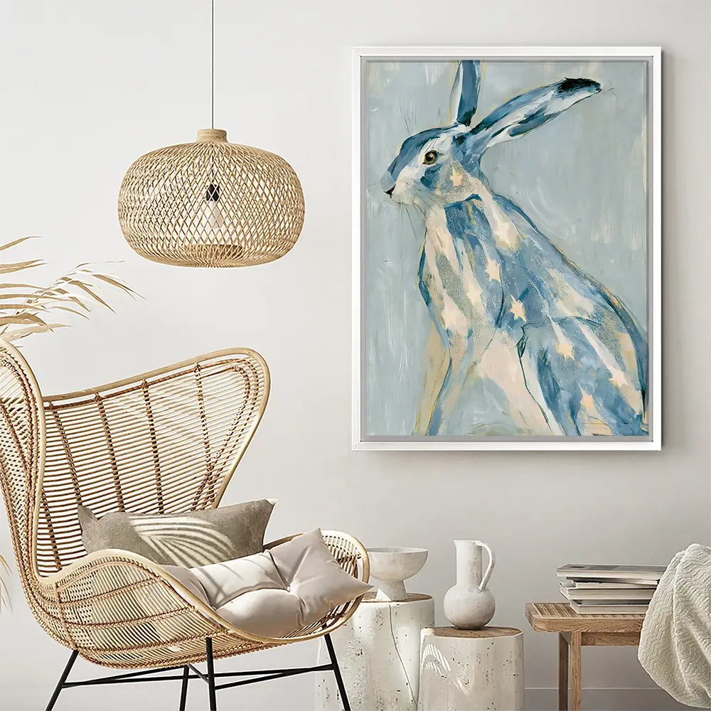 Gilded Star Hare Portrait Canvas Print Gilded Star Hare Portrait Canvas Print wall art product Chromatic Storm Studio