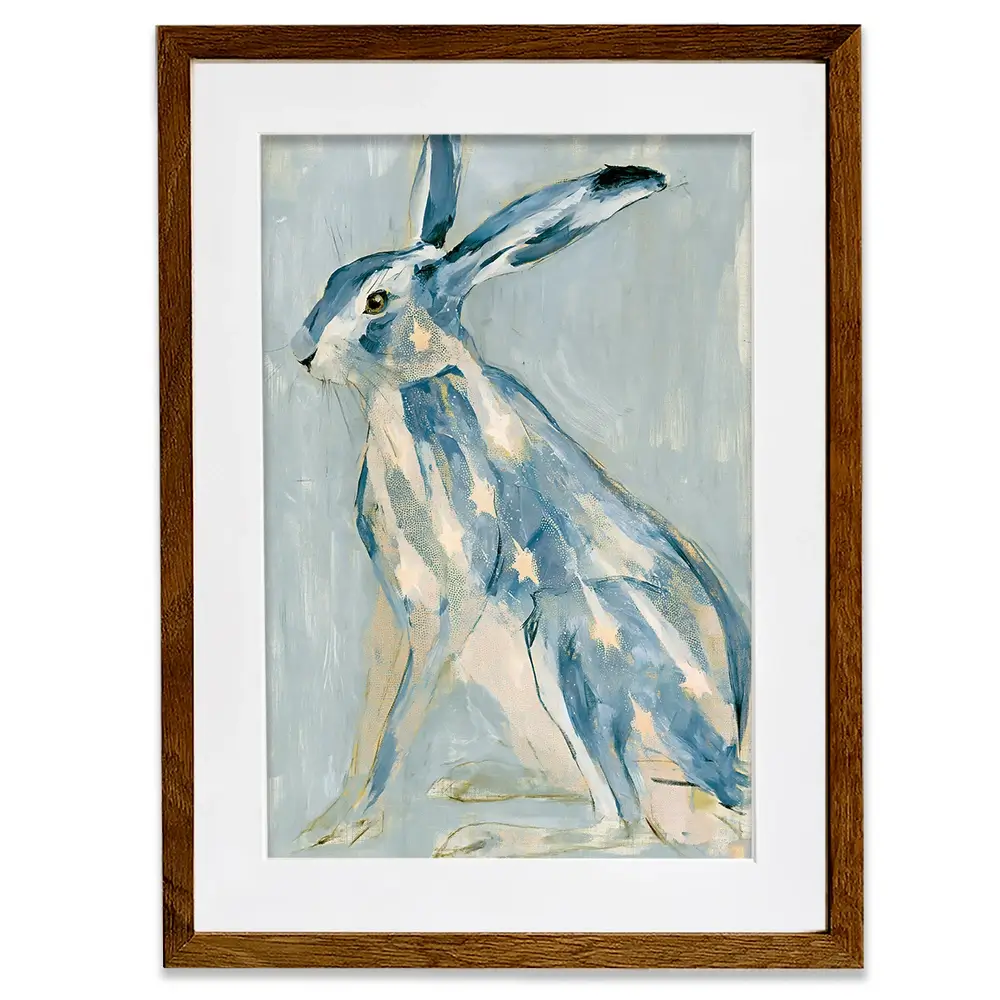 Gilded Star Hare Portrait Framed Art Print Gilded Star Hare Portrait Framed Art Print wall art product Chromatic Storm Studio
