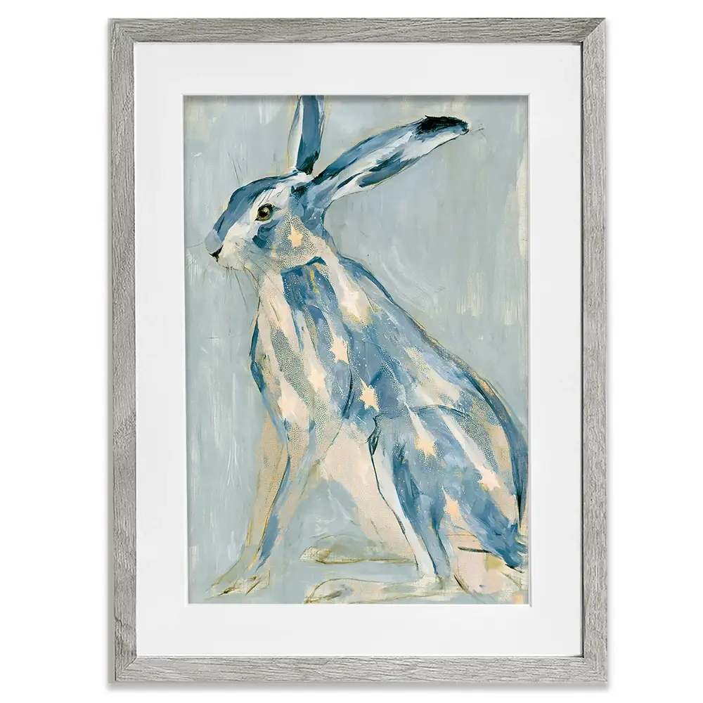Gilded Star Hare Portrait Framed Art Print Gilded Star Hare Portrait Framed Art Print wall art product Chromatic Storm Studio