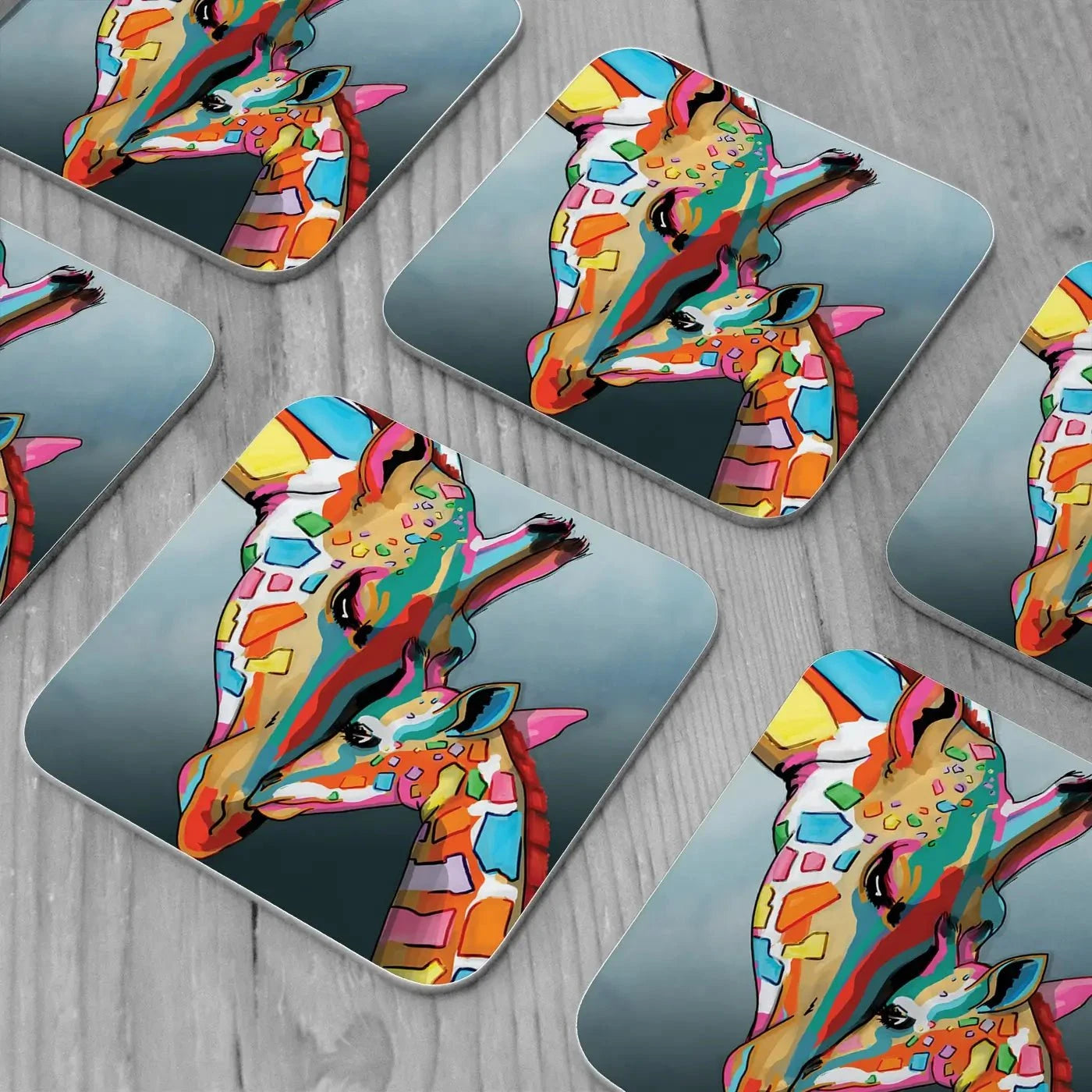 Giraffe And Calf Coaster Set Giraffe And Calf Coaster Set wall art product Independent