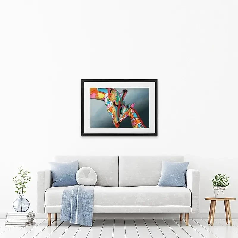 Giraffe And Calf Framed Art Print Giraffe And Calf Framed Art Print wall art product Independent