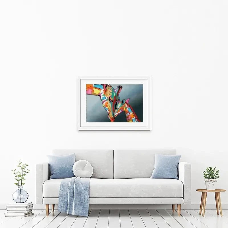 Giraffe And Calf Framed Art Print Giraffe And Calf Framed Art Print wall art product Independent