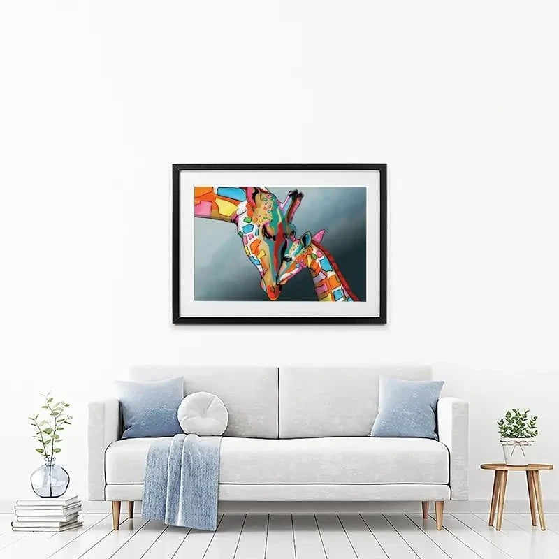 Giraffe And Calf Framed Art Print Giraffe And Calf Framed Art Print wall art product Independent