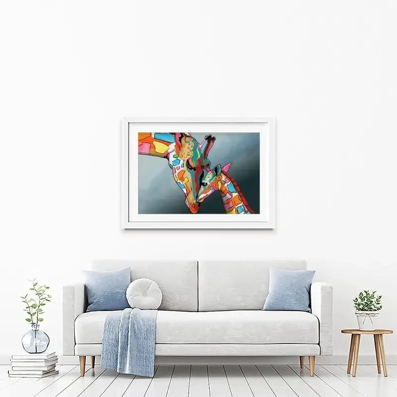 Giraffe And Calf Framed Art Print Giraffe And Calf Framed Art Print wall art product Independent