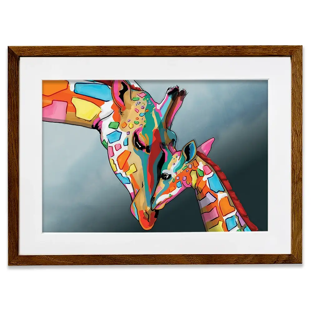 Giraffe And Calf Framed Art Print Giraffe And Calf Framed Art Print wall art product Independent