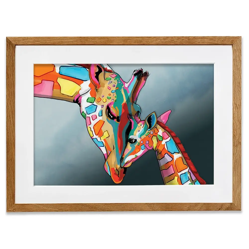 Giraffe And Calf Framed Art Print Giraffe And Calf Framed Art Print wall art product Independent