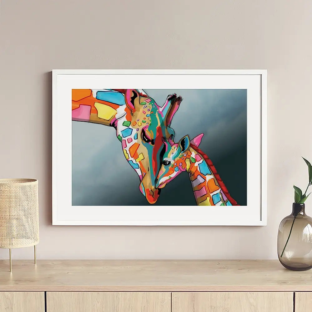 Giraffe And Calf Framed Art Print Giraffe And Calf Framed Art Print wall art product Independent