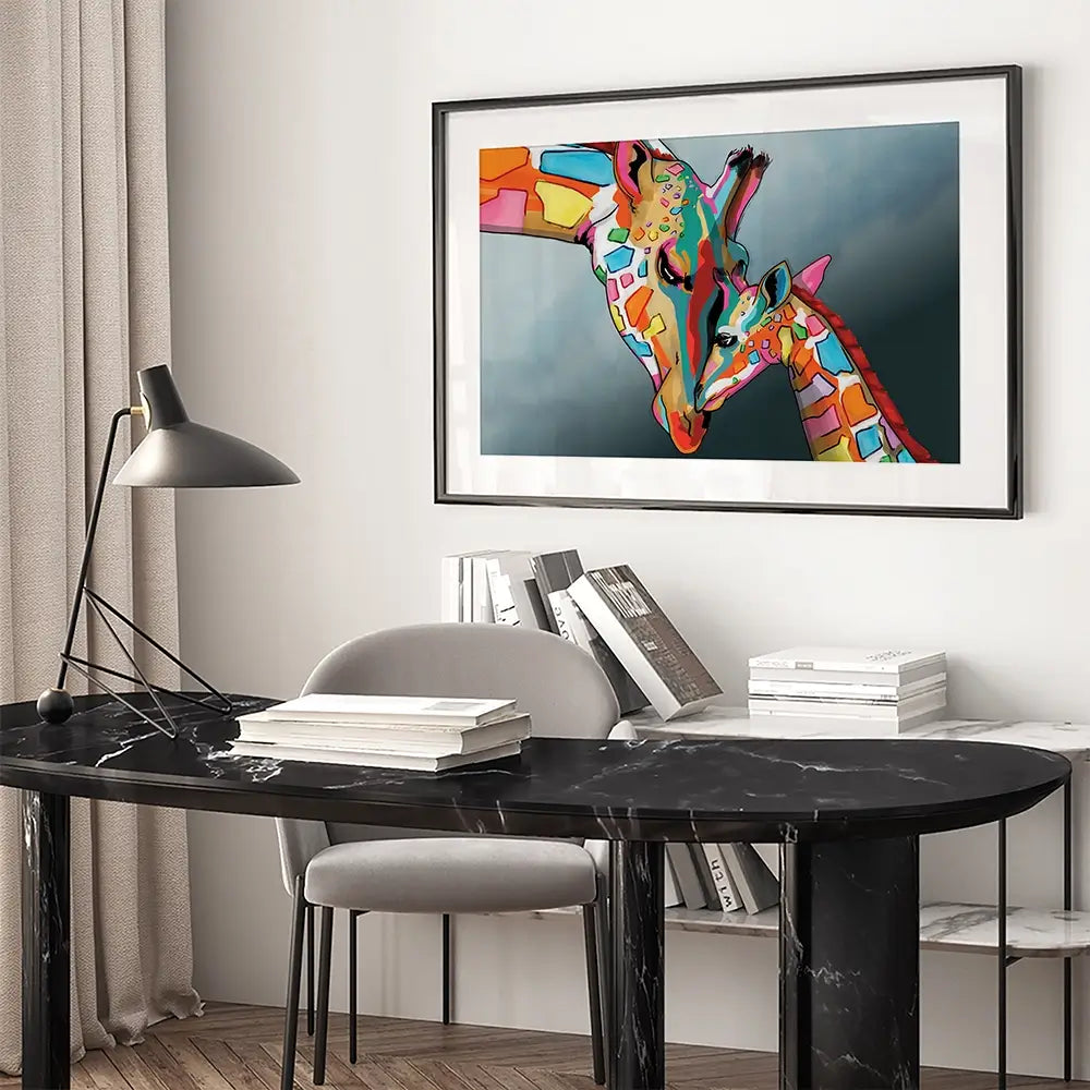 Giraffe And Calf Framed Art Print Giraffe And Calf Framed Art Print wall art product Independent