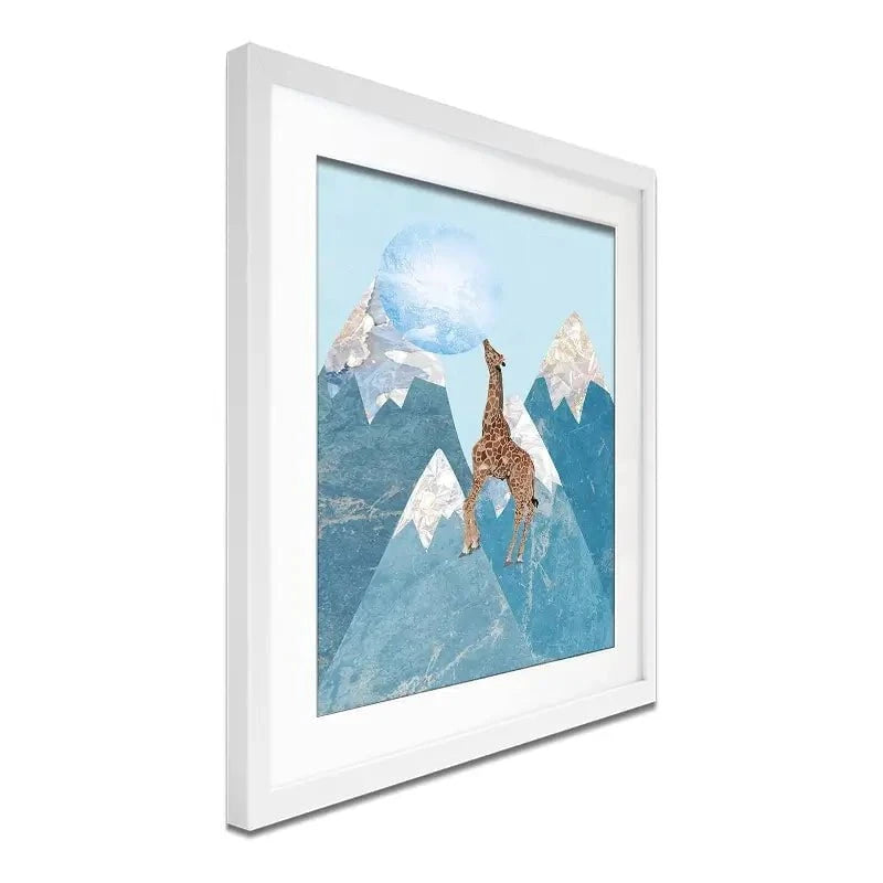 Giraffe On A Mountain Framed Art Print Giraffe On A Mountain Framed Art Print wall art product Sarah Manovski