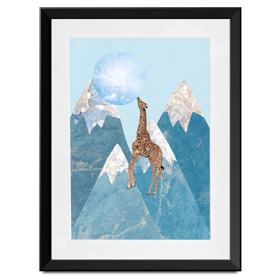Giraffe On A Mountain Framed Art Print Giraffe On A Mountain Framed Art Print wall art product Sarah Manovski