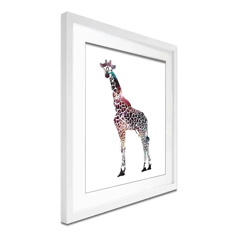 Giraffe On White Framed Art Print Giraffe On White Framed Art Print wall art product Sarah Manovski
