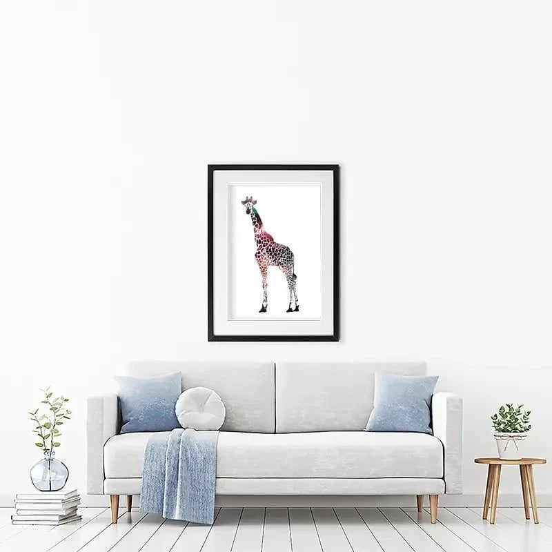 Giraffe On White Framed Art Print Giraffe On White Framed Art Print wall art product Sarah Manovski