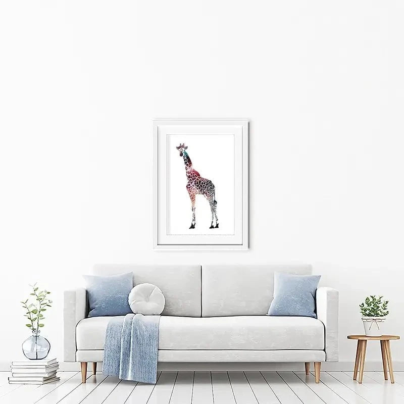 Giraffe On White Framed Art Print Giraffe On White Framed Art Print wall art product Sarah Manovski