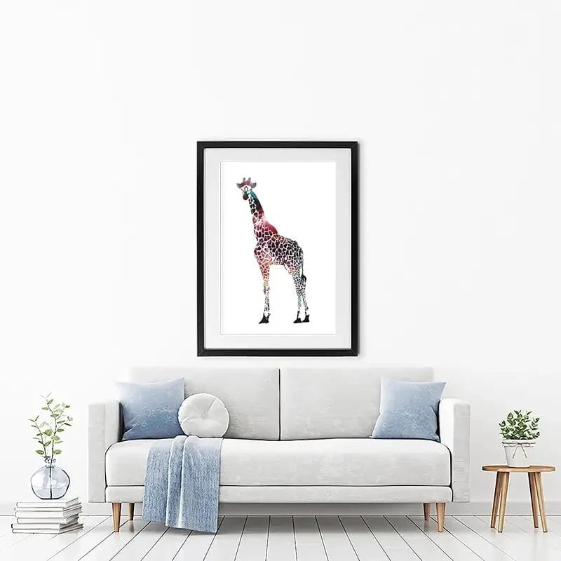 Giraffe On White Framed Art Print Giraffe On White Framed Art Print wall art product Sarah Manovski